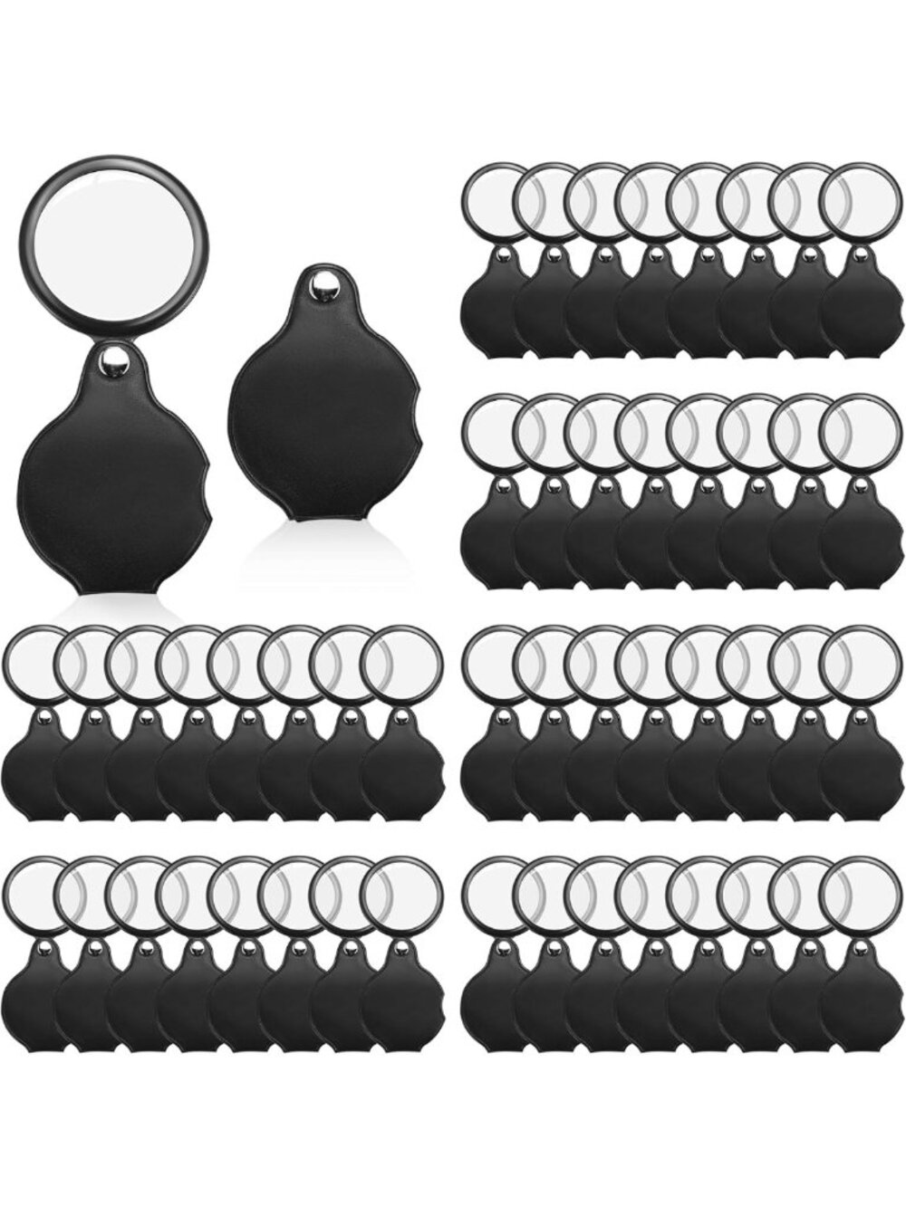 48 Pcs Mini Pocket Magnifying Glass Set - Compact Folding Lens for Reading